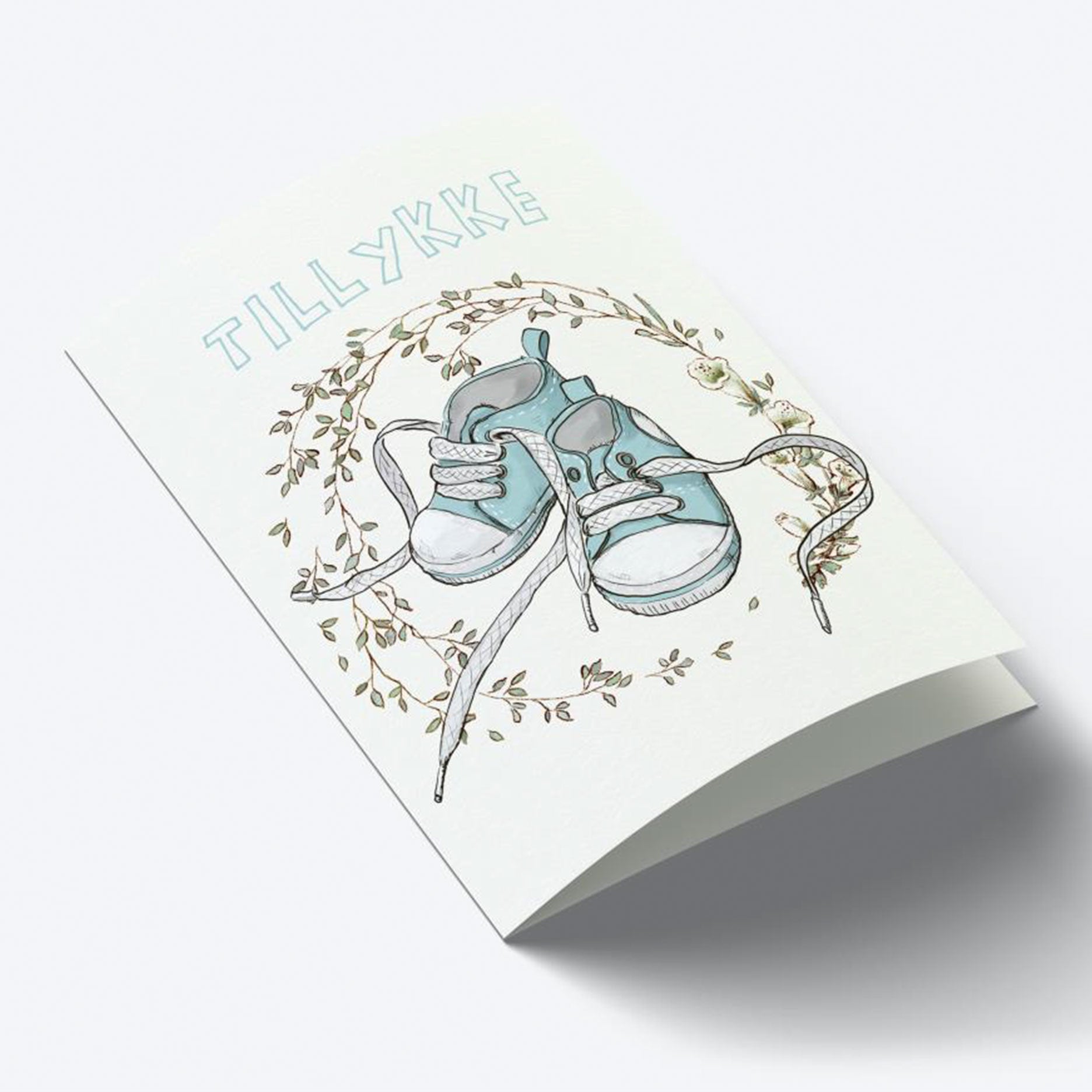 Tillykke baby Drengesko A7 kort